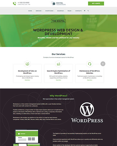 WordPress Development Services Website Template